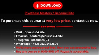 Pivotboss Masters  Become Elite
