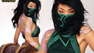 ลีกออฟเลเจนด์ส์ Akali's Outlier Thorn Imitation Makeup 10 Hours Full Back + Flower Arm Painting [ONL