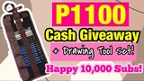 P1100 CASH + Drawing Tool Set GIVEAWAY Winners | HAPPY 10,000 SUBSCRIBERS | Tonet's Art