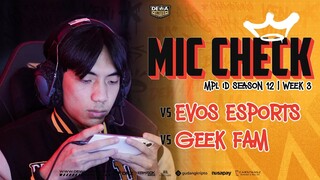 VLOG & MIC CHECK WEEK 3 MPL ID SEASON 12