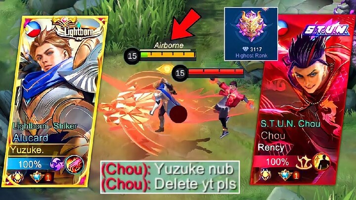 Yuzuke Vs Top Global Chou Trashtalker!|He Said He Can Delete Me in 1 Second?!|Okay Let's See!