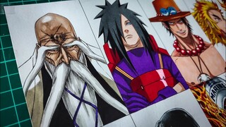Drawing 10 Fire Power Users in Anime | Bleach, Naruto, One Piece and More...