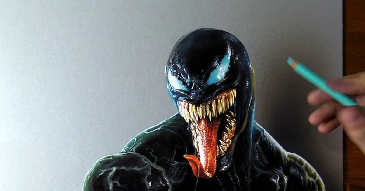 Cuộc sống] Vẽ tay: Venom | Rất chân thật - Bilibili