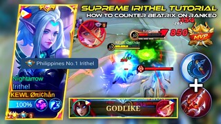 IRITHEL FULL CRITICAL BUILD | How To Counter Beatrix IN Gold Lane!!! | Top Global Irithel Gameplay