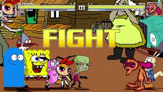 AN Mugen Request #1711: Blossom, Courage, Bloo, Mordecai VS Ren, Rocko, Spongebob, Zim