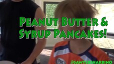 Peanut butter & syrup pancakes