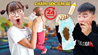 Hà Sam Thử Thách 24H Chăm Sóc Em Bé Dễ Thương Cùng Anh Gấu Đỏ