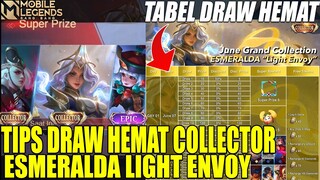 TIPS DRAW HEMAT SKIN COLLECTOR ESMERALDA LIGHT ENVOY EVENT GRAND COLLECTION JUNI 2022 MOBILE LEGENDS