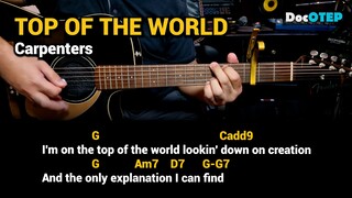 Top Of The World - Carpenters (1972) Easy Guitar Chords Tutorial with Lyrics Part 2 SHORTS REELS