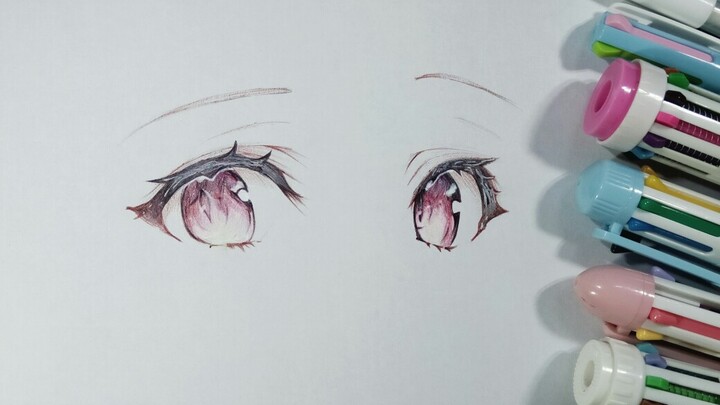[Vẽ tranh] Quá trình vẽ đôi mắt bằng bút bi