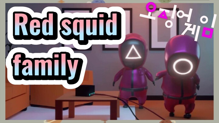Red squid family