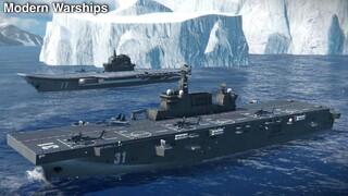 Modern Warships: CN TYPE 075 with 3 Apache helicopter | Alpha server