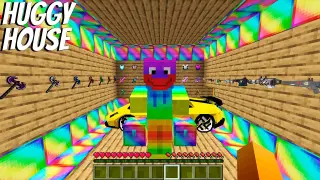 What's inside the HUGGY WUGGY HOUSE in minecraft ? I found the RAINBOW ROOM ! SUPERCAR in Minecraft