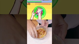 making the cooking mama chicken nugget recipe in real life #shorts