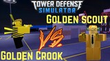 Golden Crook vs Golden Scout WHO'S BETTER? | Tower Defense Simulator | ROBLOX