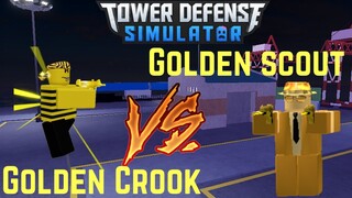 Golden Crook vs Golden Scout WHO'S BETTER? | Tower Defense Simulator | ROBLOX