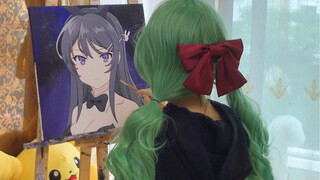 Tranh acrylic | Mai Sakurajima | Hehehehehe