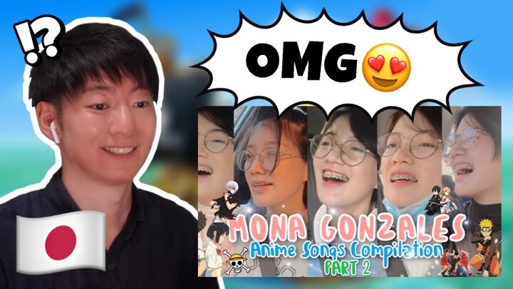 Japanese React to Mona Gonzales Anime Songs Part2 (Filipina) My Opinion
