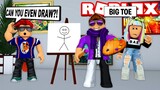 MAKING FUN OF EACH OTHERS AWFUL PAINTINGS IN ROBLOX!