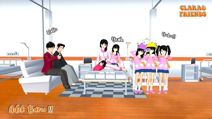 CLARA & FRIENDS [ NGASIH NAMA ADEK BARU ] __ SAKURA SCHOOL SIMULATOR