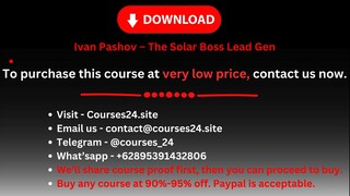 Ivan Pashov – The Solar Boss Lead Gen