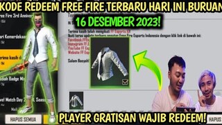 KODE REDEEM FREE FIRE TERBARU 16 DESEMBER 2023 HARI INI | KODE REDEEM FF TERBARU 16 DESEMBER 2023