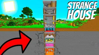 What's inside STRANGE HOUSE in Minecraft? I found a SECRET BUNKER  ! Underground Skyscraper !