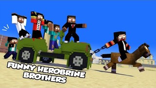 Monster School : All Herobrine Brothers Funny Episode | Top Funny Video 2022 - Minecraft Animations