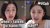 Yunjin Imitates Hanni's accent during trainee days...