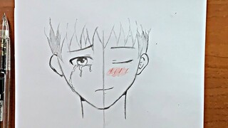 Easy drawings | how to draw a boy face with different expressions