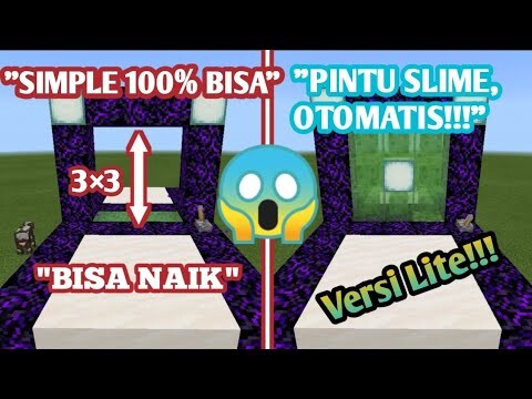 Cara Membuat Pintu Slime Otomatis Di MCPE [ Lite Version ] 💯 Works