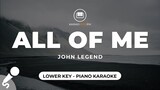 All Of Me - John Legend (Lower Key - Piano Karaoke)