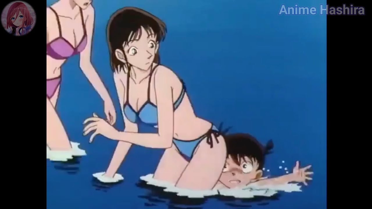 Detective Conan Ran Hot Naked Sex - Conan was attracted to the girl in the blue swimsuit which is Ran - Bilibili