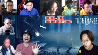 Reaksi Panik MiawAug & Afif Yulistian DiKejar - Kejar Pemburu Bertopeng | Little Nightmares 2