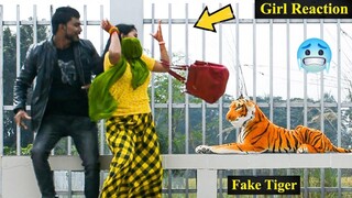 Fake Tiger Prank - ปฏิกิริยาสาวกลัว เสือปลอม VS คน - PART 4  ความสนุก 4 นาที