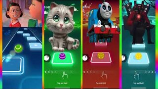 Turning Red vs Talking Tom vs Skibidi Toilet vs Thomas Train Disey District Tiles Hop Rush EDM