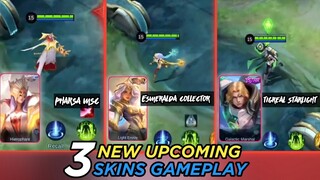 3 NEW UPCOMING SKINS GAMEPLAY || ESMERALDA JUNE COLLECTOR SKIN || TIGREAL STARLIGHT|| PHARSA MSC