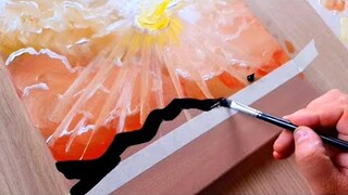 KING ART  N  1  EASY PAINTING  ABSTRACT SUNSET  N  134