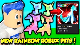 I HATCHED TONS OF RAINBOW ROBUX PETS IN CLICKER SIMULATOR CORAL ISLAND UPDATE!