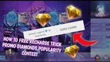 How to free Recharge diamonds Trick Promo diamonds popularity contest in Mobile Legends 2021