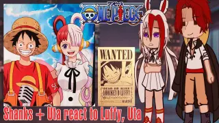 👒 Shanks + Uta react to Luffy, Uta -- Gacha Club -- One Piece -- Monkey D Galinha 👒