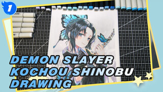 Drawing Miss Kochou Shinobu/Insect Hashira from Demon Slayer | Marker pen tracing_1