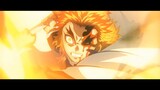 rengoku vs akaza in demon slayer mugen train