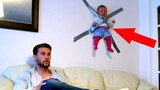 Daddy and Baby Doing Funny Things Everywhere 2 | Funny Baby Videos
