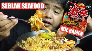 MUKBANG SEBLAK SEAFOOD DAN MIE RAMEN HOT CHICKEN RASA AYAM PEDAS!!