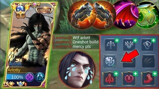 TOP GLOBAL ARLOTT! BEST IMMORTAL ONE SHOT BUILD 100% INSANE DAMAGE | NEW ARLOTT BEST BUILD & EMBLEM