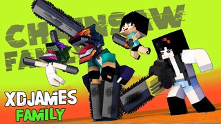 Herobrine Chainsaw Family - Superheroes of the day! - Monster School