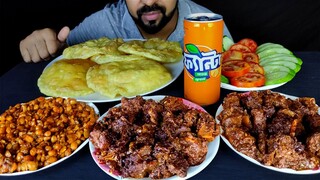 MUTTON KALA BHUNA, SOFT LUCHI, CHANA MASALA, SALAD and FANTA | BIG BITES | ASMR MUKBANG | LiveToEATT