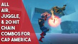 Marvel Avengers Captain America All Air, Juggle & Chain Combos