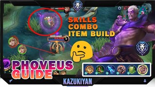 PHOVEUS FULL TUTORIAL GUIDE & Skills Understanding, Combo, Best Item Build and Tricks | MLBB